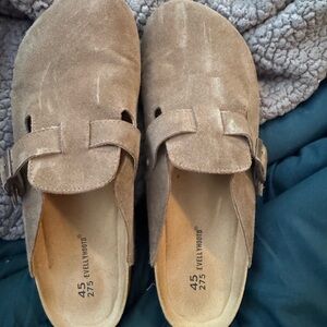 Women's Tan Suede Slip-On Clogs